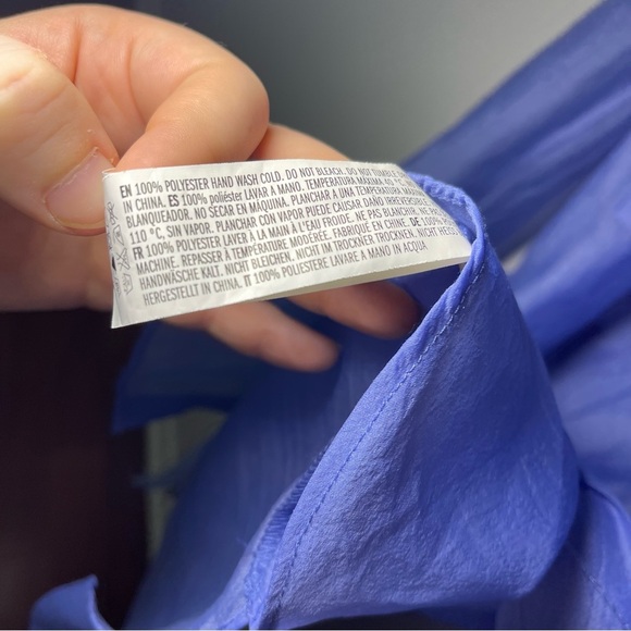 English Factory women’s Sheer Blue belted Button-Up office dress Shirt in sizs M - Picture 8 of 11